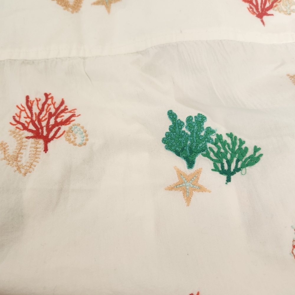 Anthropologie Maeve Oversized Cropped Embroidered Surf Top - Picture 7 of 9